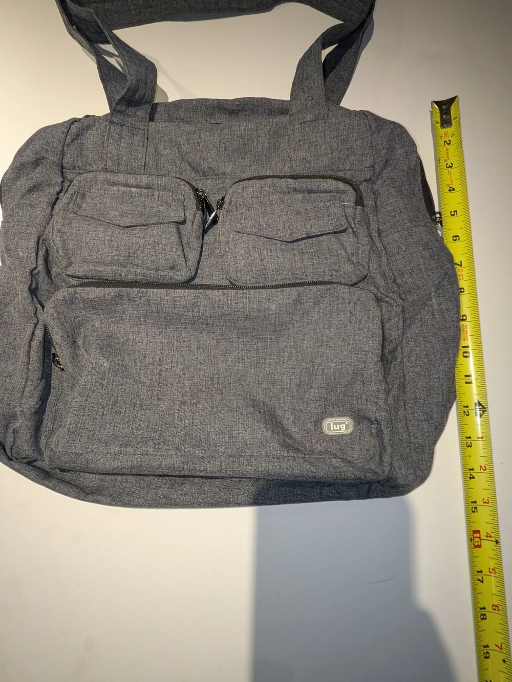 lug Puddle Jumper Convertible Gray and Black Travel Bag with Black Trim